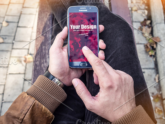 Smartphone PSD Mockups in Hands in Mobile & Web Mockups - product preview 2