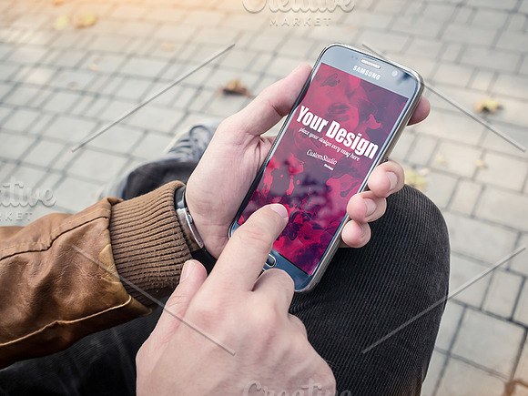 Smartphone PSD Mockups in Hands in Mobile & Web Mockups - product preview 4