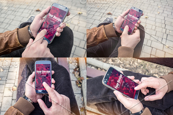 Smartphone PSD Mockups in Hands in Mobile & Web Mockups - product preview 5