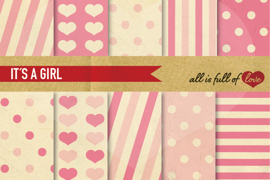 Baby Pink Background Paper Pack in Patterns - product preview 8