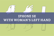 Woman's left hand with iPhone SE