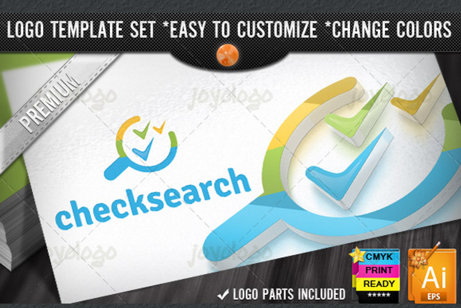 Pixel Checkmarks Search SEO Logo