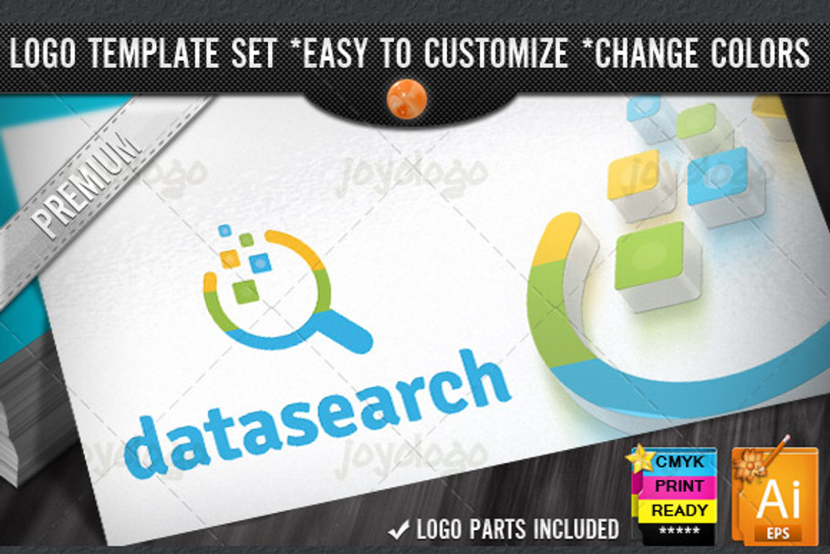 Circuits Data Search Logo Template in Logo Templates - product preview 8