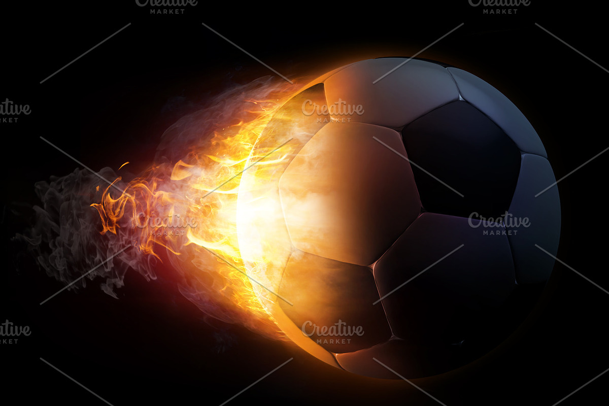 Soccer Ball in Fire Illustration in Illustrations - product preview 8