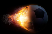 Soccer Ball in Fire Illustration