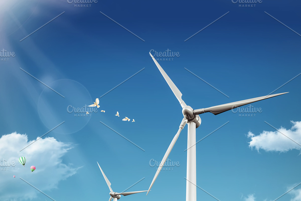 Wind Turbine Illustration in Illustrations - product preview 8