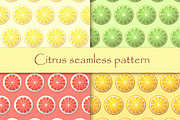 Set citrus seamless patterns