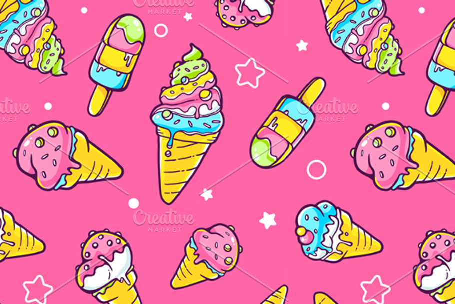 Set of patterns with ice creams in Patterns - product preview 8
