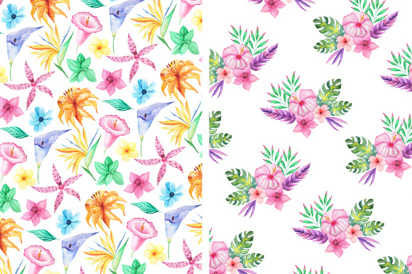Tropical Floral Seamless Patterns in Patterns - product preview 3