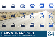 Cars & Transport Glyph Icons
