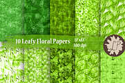 Green Floral Paper Pack
