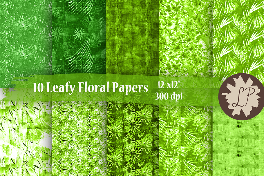 Green Floral Paper Pack