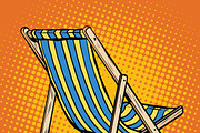 deck chair striped blue beach