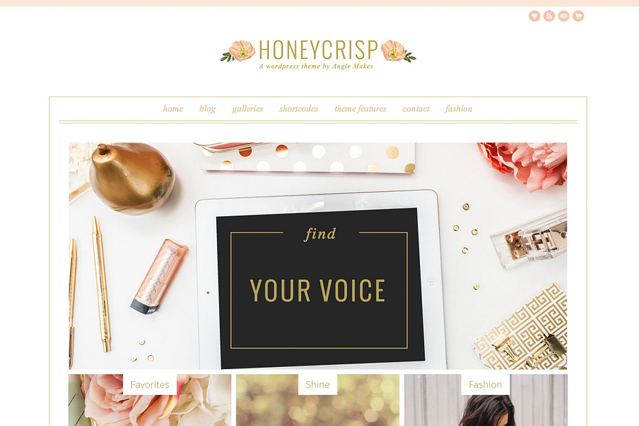 Honeycrisp- A Pretty WordPress Theme in WordPress Commerce Themes - product preview 8