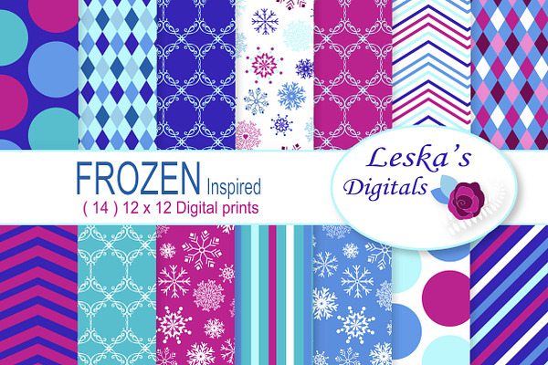 Frozen Digital Paper Pattern Design