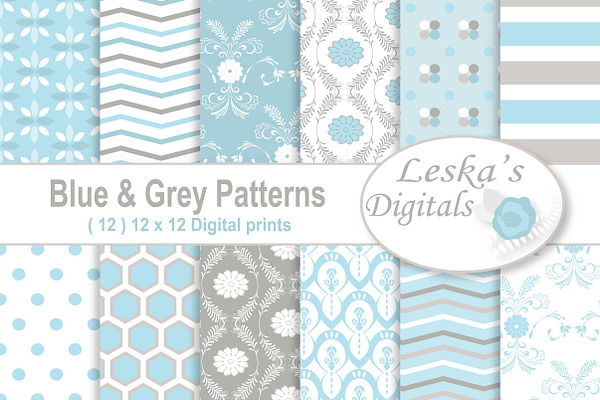 Blue and Grey Digital Paper