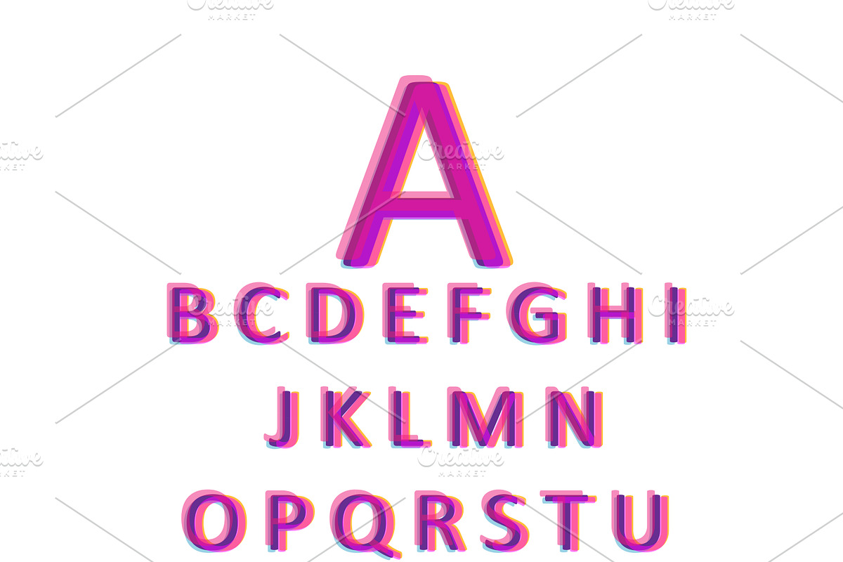 3D font pink vector in Graphics - product preview 8