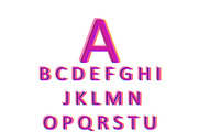 3D font pink vector