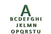 3D font green vector