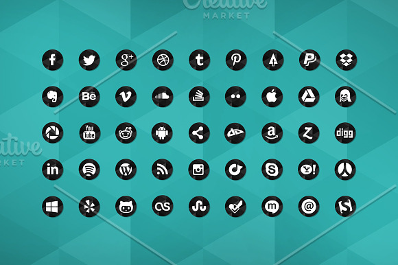 Social Media Icons Geometric Style in Graphics - product preview 1