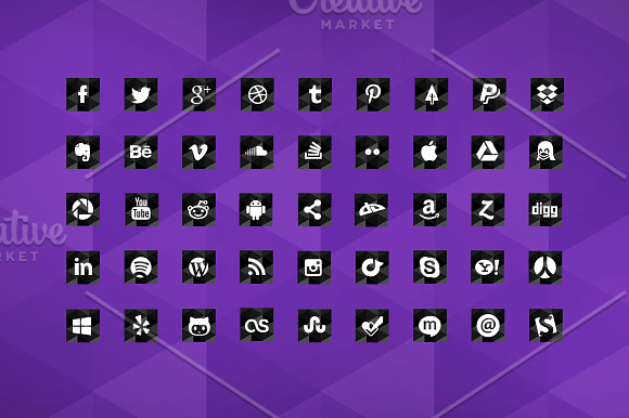 Social Media Icons Geometric Style in Graphics - product preview 2