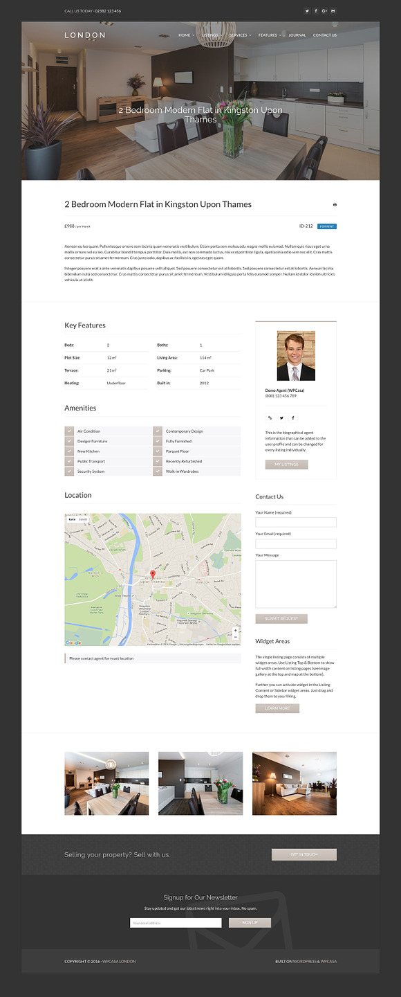 Real Estate WordPress WPCasa London in WordPress Business Themes - product preview 3