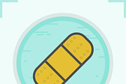Band aid color icon. Vector