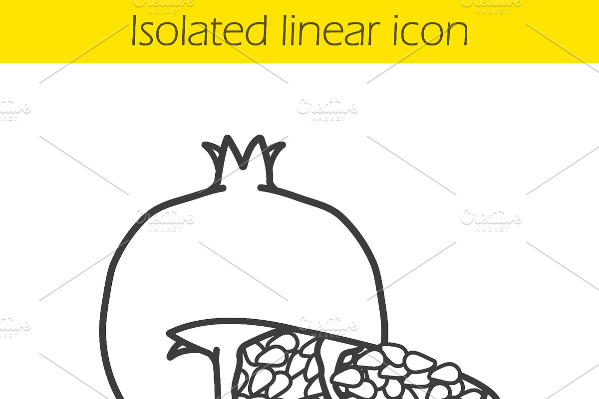 Pomegranate linear icon. Vector in Graphics - product preview 8