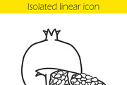 Pomegranate linear icon. Vector