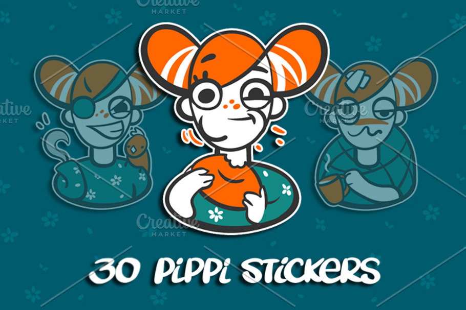 Girl Pippi sticker pack