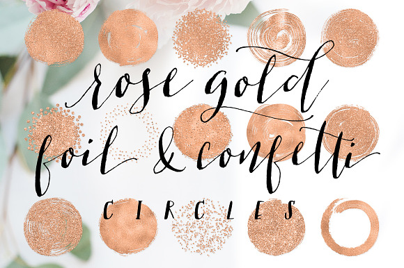 50% off Silver Rose Gold Foil Circle in Objects - product preview 2