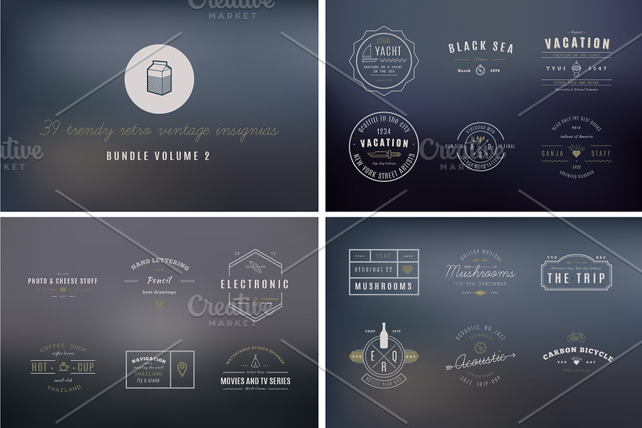 39 Trendy Retro Vintage Insignias in Graphics - product preview 8