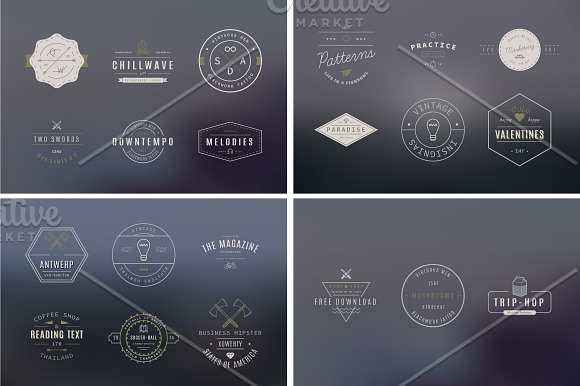 39 Trendy Retro Vintage Insignias in Graphics - product preview 1