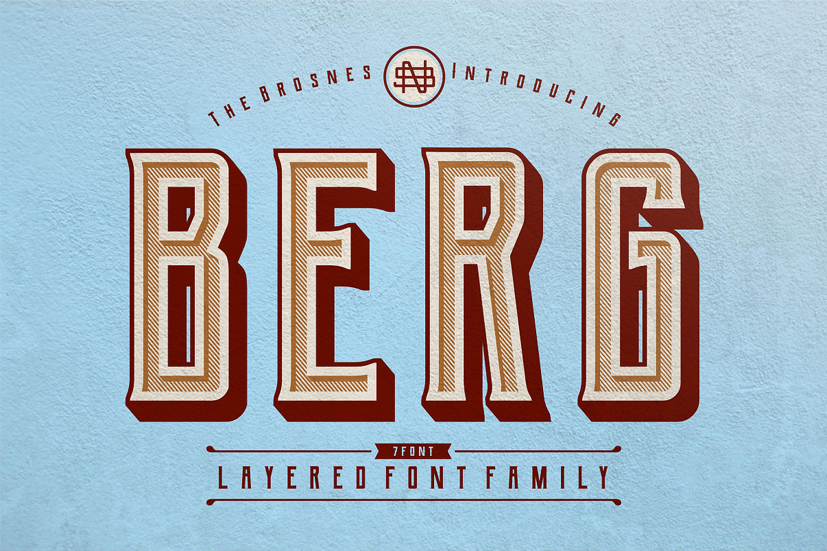 Berg layered font (7 Font) in Display Fonts - product preview 8