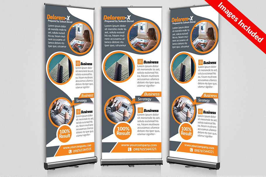 Business Roll Up Banners Templates in Presentation Templates - product preview 8
