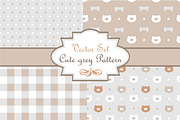 Vector set "Cute grey pattern"