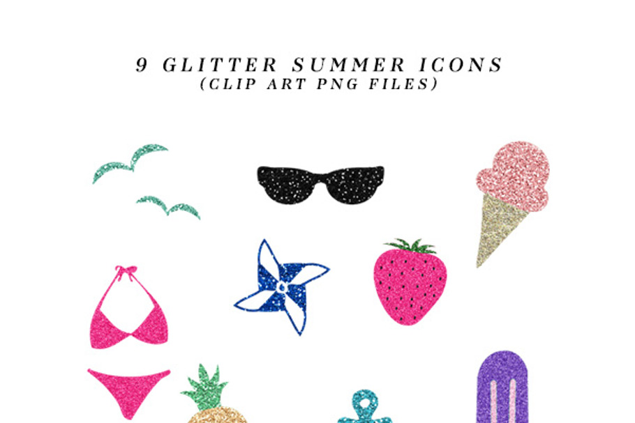 Glitter Summer Icons