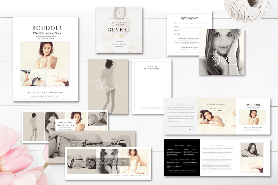 Boudoir Marketing Set in Magazine Templates - product preview 8