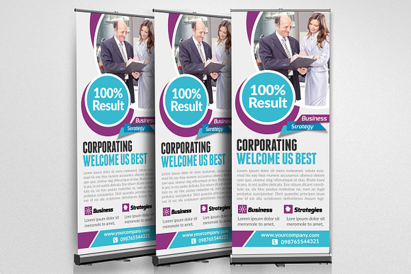 Business Roll Up Banners Templates in Presentation Templates - product preview 1