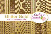 Gold Glitter Digital Paper Pack