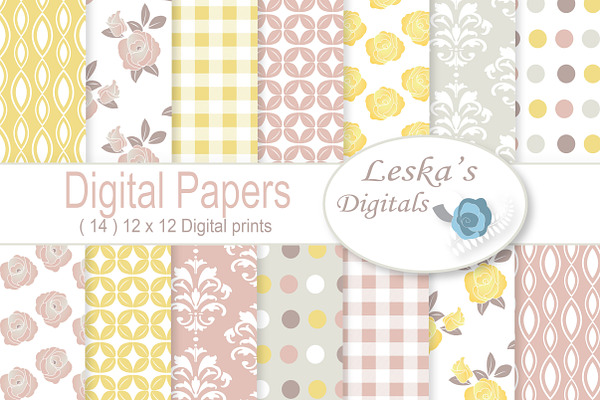 Floral Digital Paper - Roses