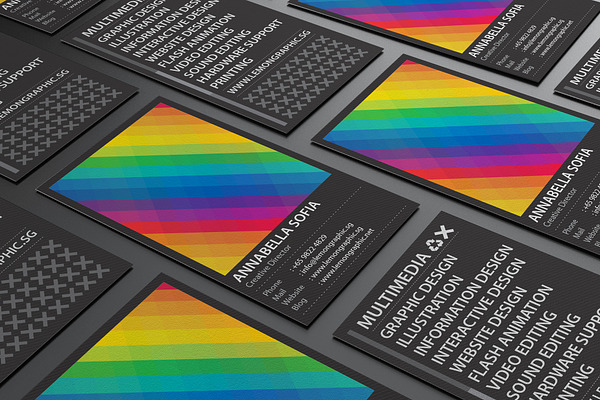 Rainbow Typography business card