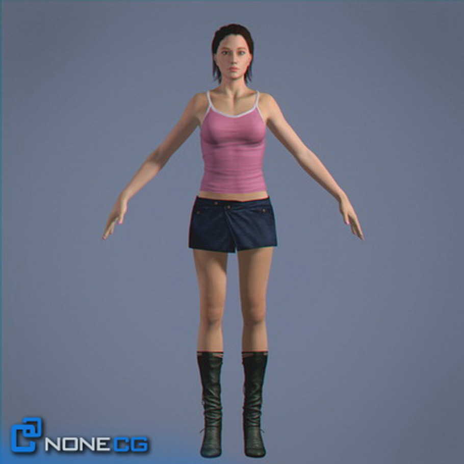 Rigged Adult Female Angie in People - product preview 9