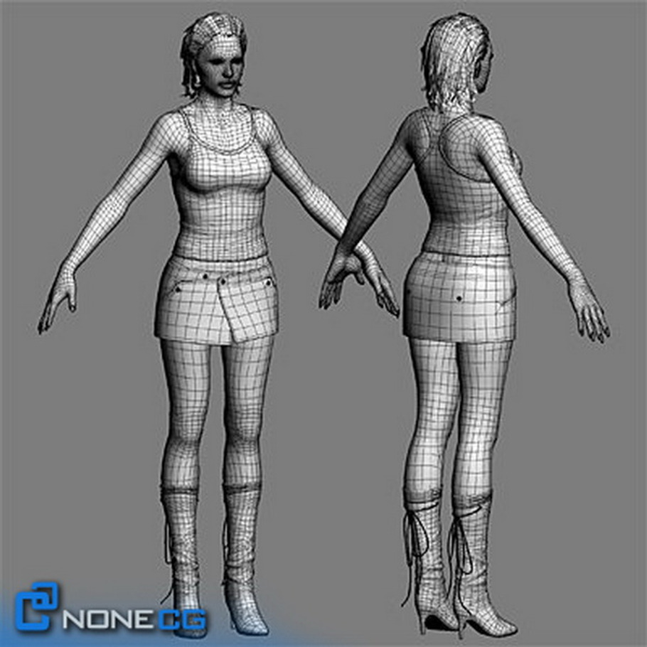 Rigged Adult Female Angie in People - product preview 23