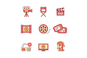 Movie, film and video icons