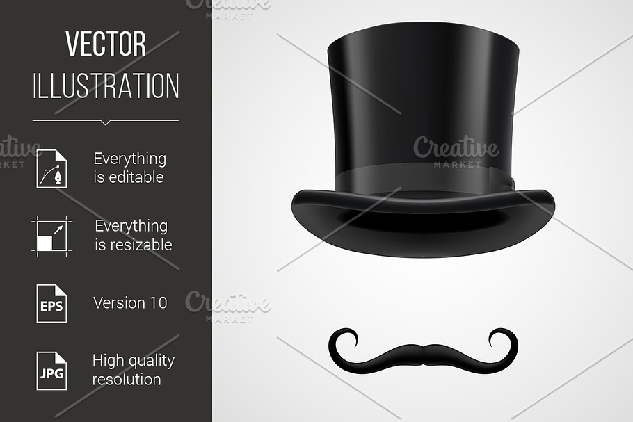 moustaches and top hat victorian ari