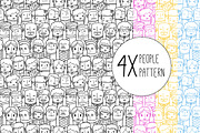 Seamless outline people pattern