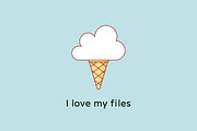 Icon of Cloud with ice cream