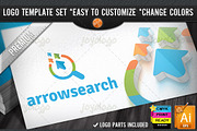 Marketing Pixel Arrows Search Logo