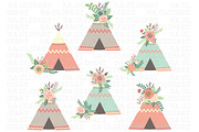 Floral Teepee ClipArt